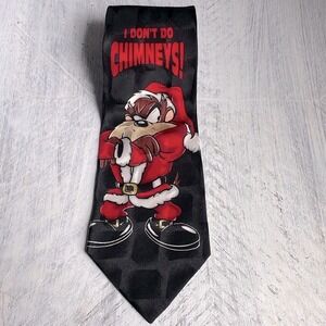 Vintage Looney‎ Tunes Stamp Tasmanian Devil Tie Christmas